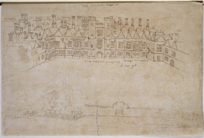 Inner Courtyard and Outer Wall of Oatlands, Richmond Palace, 16th century by Anthonis van den Wyngaerde